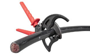 cable cutters hand tools near syracuse ny image of Klein Ratcheting Cable Cutter 1000 MCM being used